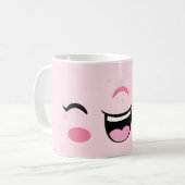 Kawaii - Réveillé rose - Face Mug (Devant gauche)
