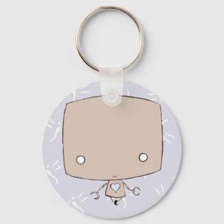 Kawaii Robot (paarse vuursteentje) Sleutelhanger