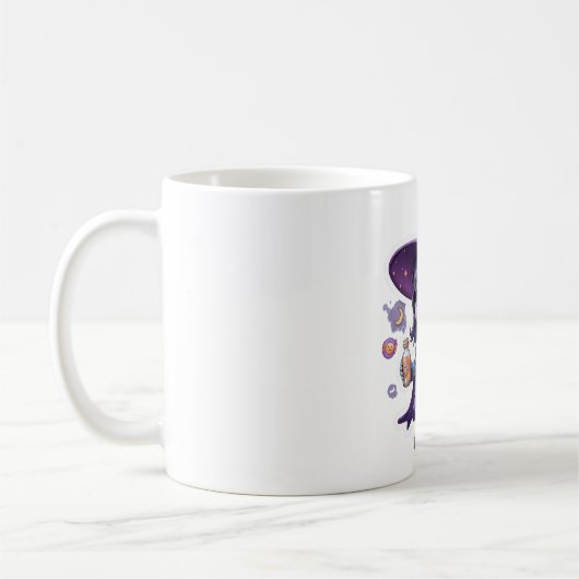 Kawaii Robot sorcière fille Mug mignonne Sci-Fi so (Gauche)
