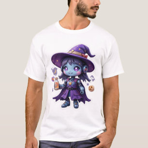 Kawaii Robot Witch Girl Schattige Sci-Fi Sorceress T-shirt