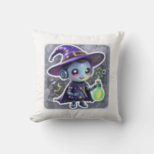 Kawaii Robot Witch Halloween Sierkussen