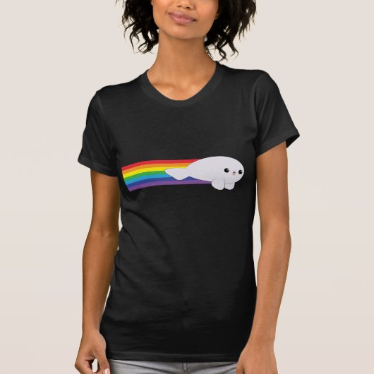 Kawaii Rocket Powered Rainbow Seal! T-shirt (Voorkant)