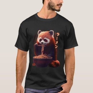 Kawaii Rode Panda Eet Ra Ra T-shirt