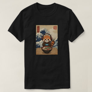 Kawaii Rode Panda Gamer Ramen Grote Golf Japanse T-shirt