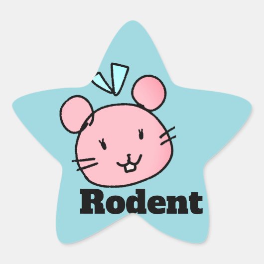 ☆ kawaii Rodent☆ small animal☆ Ster Sticker (Voorkant)