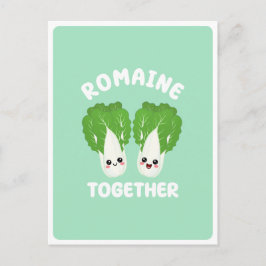  Kawaii Romaine Lettuce Koppel Groente Voedsel Pun Briefkaart