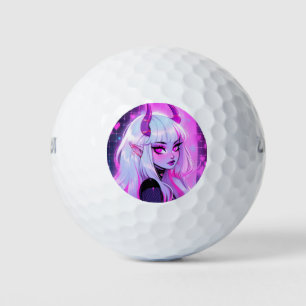 Kawaii roze demon meisje golfballen