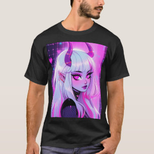Kawaii roze demon meisje t-shirt