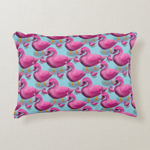 Kawaii Roze Eend Patroon – Schattige Esthetische M Accent Kussen