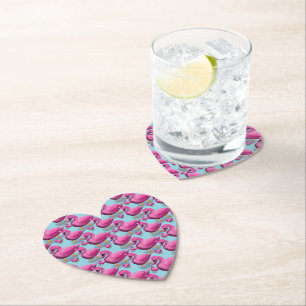 Kawaii Roze Eend Patroon – Schattige Esthetische M Kartonnen Onderzetters
