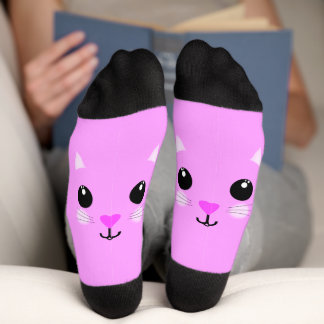 Kawaii Roze Kitten Sokken