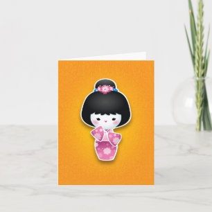 Kawaii (Roze) Kokeshi Kaart