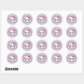 Kawaii roze ribbon skull Stickers (Vel)