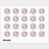 Kawaii roze ribbon skull Stickers (Vel)