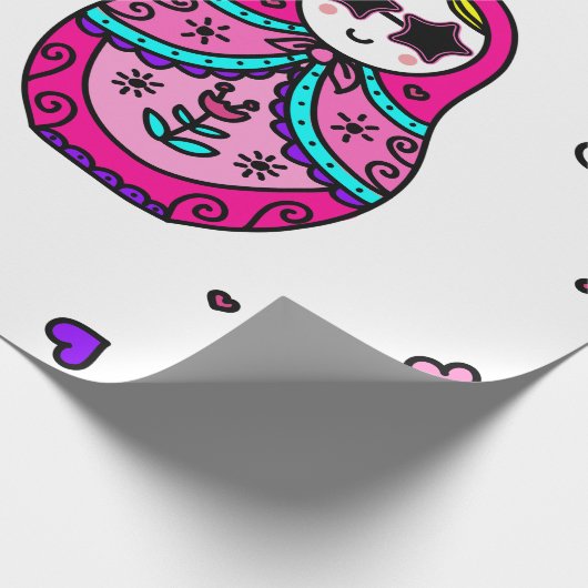 kawaii roze Russische dollar Cadeaupapier (Hoek)