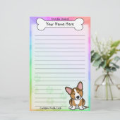 Kawaii Sable Cardigan Welsh Corgi Stationery Briefpapier (Staand voorkant)