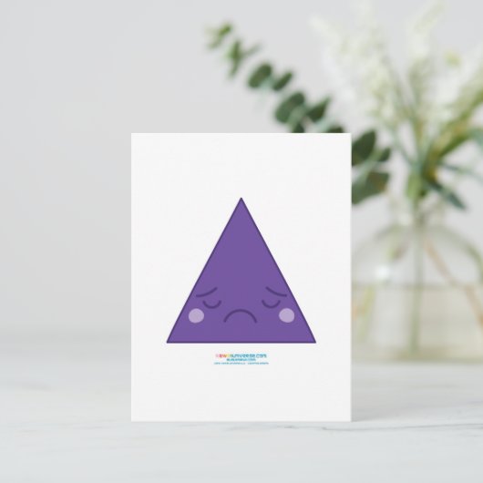 Kawaii Sad Triangle Briefkaart (Staand voorkant)