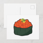 Kawaii Salmon Sushi - Kawaii - Foodies Briefkaart (Voorkant / Achterkant)