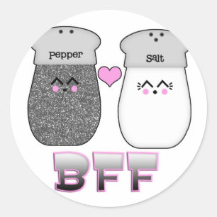 Kawaii Salt n Pepper BFF Ronde Sticker