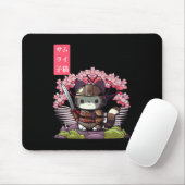 Kawaii Samurai Kitten met Cherry Blossom Japans Muismat (Met muis)