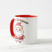 Kawaii Santa Cat Christmas Mug Gift for Cat Lovers (Devant gauche)