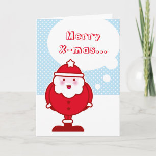 Kawaii Santa Feestdagen Kaart