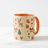 Kawaii Santa & Reindeer – Festive Christmas Mok (Voorkant rechts)
