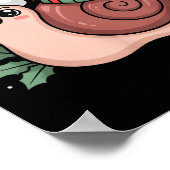 Kawaii Santa Snail With Wrapped Box And Holly Star Poster (Hoek)