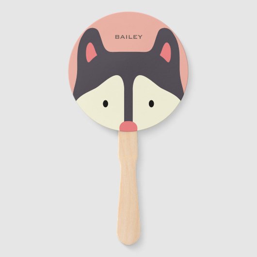 Kawaii schattig klein puppy hond. Husky. Handwaaier (Achterkant)