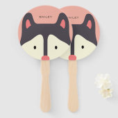 Kawaii schattig klein puppy hond. Husky. Handwaaier (Voorkant en achterkant)