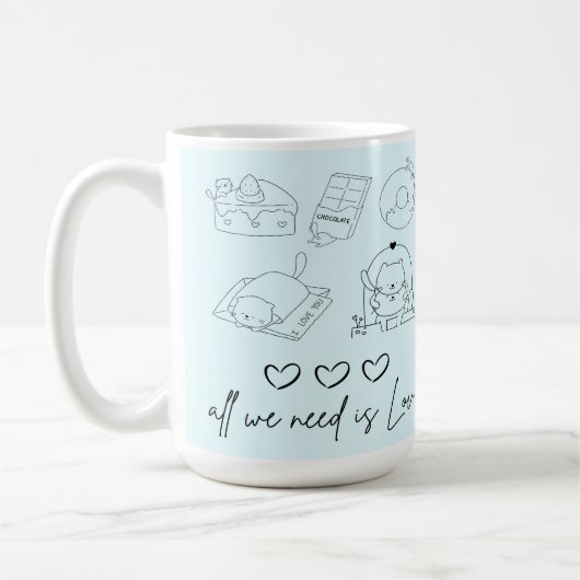 kawaii schattig liefde koffiemok (Links)