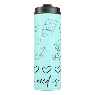 kawaii schattig liefde thermosbeker