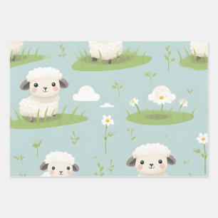 Kawaii Schattige Baby Sheep Inpakpapier Vel