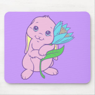 Kawaii Schattige Cartoon Konijn Bloem Muismat