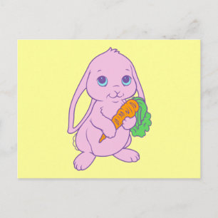 Kawaii Schattige Cartoon Konijn Konijn Wortel Briefkaart