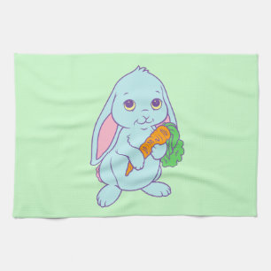 Kawaii Schattige Cartoon Konijn Konijn Wortel Theedoek