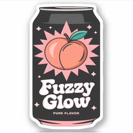 Kawaii Schattige Fun Fruity Peach Juice Drink Sticker (Voorkant)