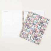 Kawaii Schattige kattenpatroon (3) Planner (Display)