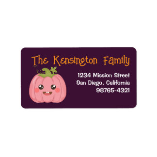 Kawaii Schattige Roze Pompoen Custom Halloween Adr Etiket