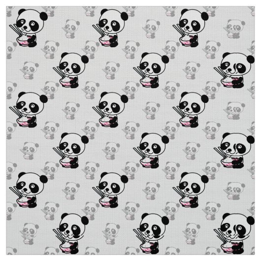 Kawaii Schattige speels Panda Surface Pattern Desi Stof (Swatch)