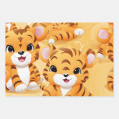 Kawaii Schattige Tijger Cubs Inpakpapier Vel (Voorkant 2)
