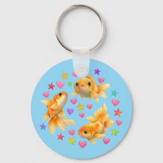 kawaii schattige y2k regenboog goudvis sleutelhanger