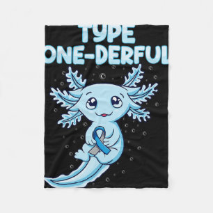 KAWAII Schattigee axolotl type Onederful T1d Diabe Fleece Deken