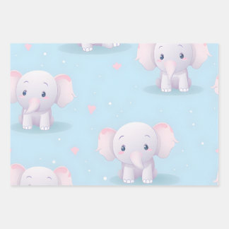 Kawaii Schattigee Baby olifant Inpakpapier Vel