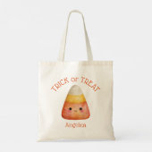 Kawaii Schattigee Candy Corn Custom Kinder Hallowe Tote Bag (Achterkant)