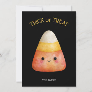 Kawaii Schattigee Candy Corn Kind Halloween Kaart