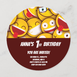 Kawaii Schattigee Emoji Emoticon Verjaardag Kaart