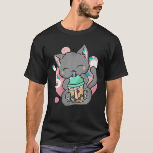 Kawaii Schattigee Kat Boba Bubble Melk Thee Anime T-shirt