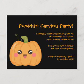 Kawaii Schattigee pompoen Halloween Briefkaart uit
