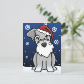 Kawaii Schnauzer Christmas Briefkaart (Staand voorkant)